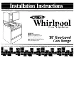 Предварительный просмотр 1 страницы Whirlpool 30 " Eye-Level Gas Range Installation Manual