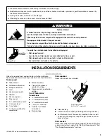 Preview for 3 page of Whirlpool 30inch(76.2 CM) FREESTANDING GAS RANGES Installation Instructions Manual