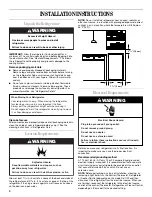 Предварительный просмотр 4 страницы Whirlpool 326031822 Use & Care Manual