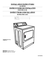 Whirlpool 3XWGD5705 Installation Instructions Manual предпросмотр