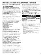 Preview for 3 page of Whirlpool 6510374 Installation Instructions And Use And Care Manual