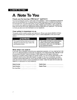 Preview for 2 page of Whirlpool 6ED20PK User And Care Manual