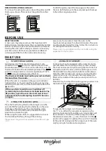 Предварительный просмотр 8 страницы Whirlpool 859991571480 Health & Safety, Use & Care And Installation Manuals