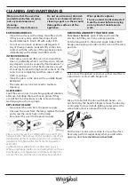 Предварительный просмотр 10 страницы Whirlpool 859991571480 Health & Safety, Use & Care And Installation Manuals