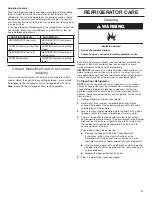 Preview for 12 page of Whirlpool 8WRS21SNHW Health & Safety, Use & Care And Installation Manual