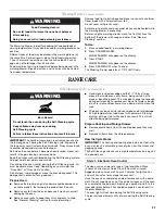 Preview for 21 page of Whirlpool 9762365 Use And Care Manual