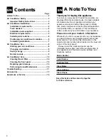 Preview for 2 page of Whirlpool ACD052MM0 Use And Care Manual