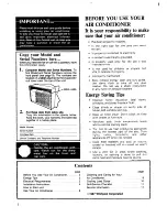 Preview for 2 page of Whirlpool ACE094XM0 Use And Care Manual