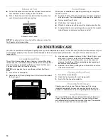 Preview for 14 page of Whirlpool ACQ102PV Use And Care Manual