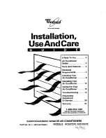 Preview for 1 page of Whirlpool ACS072XE Installation, Use And Care Manual