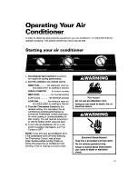 Preview for 13 page of Whirlpool ACS072XE Installation, Use And Care Manual