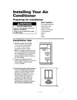 Preview for 7 page of Whirlpool ACS072XG Installation, Use And Care Manual