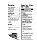 Preview for 2 page of Whirlpool ACU072XE Installation Instructions And Use & Care Manual