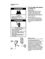 Preview for 4 page of Whirlpool ACU072XE Installation Instructions And Use & Care Manual