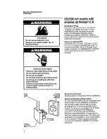 Preview for 6 page of Whirlpool ACU072XE Installation Instructions And Use & Care Manual