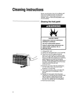 Preview for 12 page of Whirlpool ACU072XE Installation Instructions And Use & Care Manual