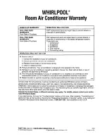 Preview for 18 page of Whirlpool ACU072XE Installation Instructions And Use & Care Manual