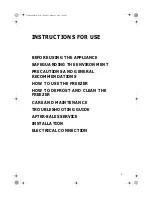 Preview for 1 page of Whirlpool AFG 8184 IX Instructions For Use Manual