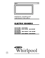 Whirlpool AGB 487 Installation, Operating And Maintenance Instructions preview