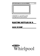 Preview for 1 page of Whirlpool AGB 511/WP Installation, Operating And Maintenance Instructions