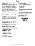 Предварительный просмотр 24 страницы Whirlpool AKR601FXIX Instructions For Use Manual