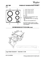 Whirlpool AKT 809 Product Description Sheet preview