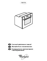 Предварительный просмотр 1 страницы Whirlpool AKZ 218 User And Maintenance Manual