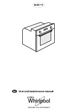 Whirlpool akzm775 User And Maintenance Manual preview