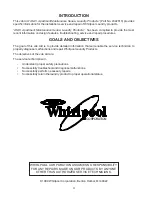 Предварительный просмотр 2 страницы Whirlpool APARTMENT MAINTENANCE SERIES Service Manual