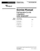 Preview for 1 page of Whirlpool ARG 920 Service Manual