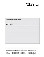 Whirlpool AWT 4103 Instructions For Use Manual предпросмотр