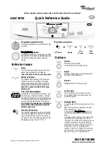 Предварительный просмотр 1 страницы Whirlpool AWZ 9993 Quick Reference Manual