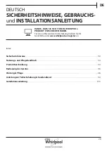 Preview for 29 page of Whirlpool AWZ8CD/PRO Health & Safety, Use & Care And Installation Manual