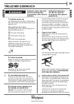 Preview for 37 page of Whirlpool AWZ8CD/PRO Health & Safety, Use & Care And Installation Manual