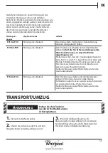 Preview for 53 page of Whirlpool AWZ8CD/PRO Health & Safety, Use & Care And Installation Manual