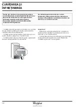 Предварительный просмотр 320 страницы Whirlpool B TNF 5323 W Health & Safety, Use And Care And Installation Manual