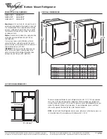 Предварительный просмотр 1 страницы Whirlpool BOTTOM MOUNT REFRIGERATOR GB2SHDXT Dimensions