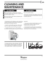 Предварительный просмотр 21 страницы Whirlpool bsf 9152 ox Health & Safety, Use And Care And Installation Manual