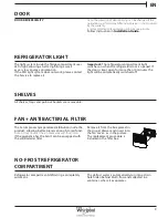 Preview for 9 page of Whirlpool BSNF 8451 OX AQUA Use And Care And Installation Manual