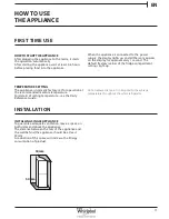 Preview for 11 page of Whirlpool BSNF 8451 OX AQUA Use And Care And Installation Manual