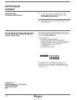 Preview for 26 page of Whirlpool BSNF 8451 OX AQUA Use And Care And Installation Manual