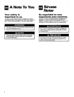 Preview for 4 page of Whirlpool CA25WC50 Installation & User Manual