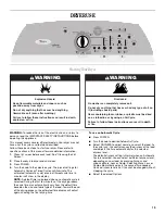 Preview for 19 page of Whirlpool Cabrio W10164159A Use & Care Manual