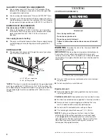 Предварительный просмотр 8 страницы Whirlpool CABRIO WGD8200YW0 Installation Instructions Manual