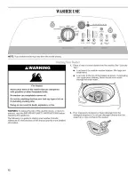 Предварительный просмотр 12 страницы Whirlpool CABRIO WTW6200SW0 Use & Care Manual