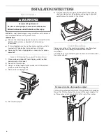 Предварительный просмотр 6 страницы Whirlpool Cabrio,- WTW6200V Installation Instructions Manual