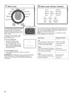 Предварительный просмотр 10 страницы Whirlpool Cabrio WTW7300XW2 Use And Care Manual