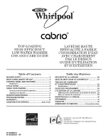 Предварительный просмотр 1 страницы Whirlpool Cabrio WTW7800XB0 Use And Care Manual