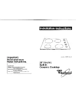 Preview for 1 page of Whirlpool Cooktop Installation Instructions