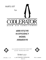 Предварительный просмотр 1 страницы Whirlpool COOLERATOR AR0600XV0 Parts List